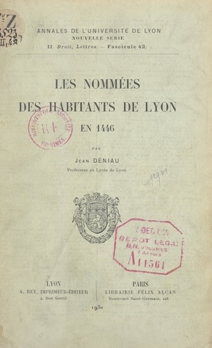 Les nommées des habitants de Lyon en 1446