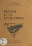 Jean Drouillet et Jean Mellot - Propos d'un folkloriste.