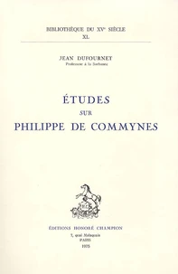 Etudes sur Philippe de Commynes