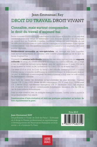 Droit du travail, droit vivant - Connaitre, mais... de Jean-Emmanuel Ray -  Grand Format - Livre - Decitre