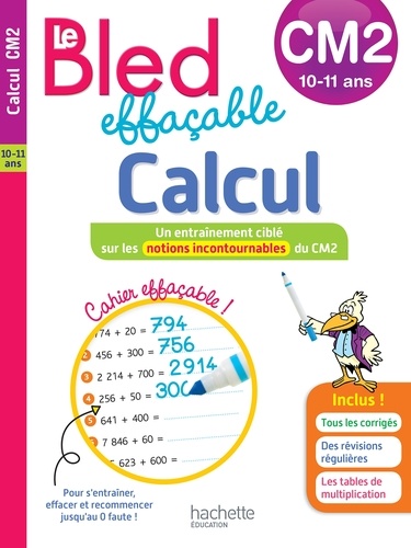 Le Bled effaçable Calcul CM2  Edition 2019