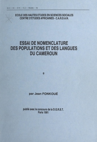 Essai de nomenclature des populations et des langues du Cameroun (1)