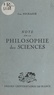 Jean Fourastié - Note sur la philosophie des sciences.