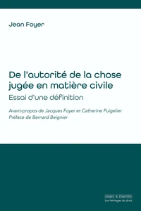 De l'autorité de la chose jugée en matière civile