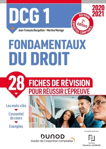 Jean-François Bocquillon et Martine Mariage - DCG 1 Fondamentaux du droit - Fiches de révision - 2020-2021.