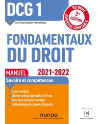 Jean-François Bocquillon et Martine Mariage - DCG 1 Fondamentaux du droit - Manuel - 2021/2022 - Réforme Expertise comptable.