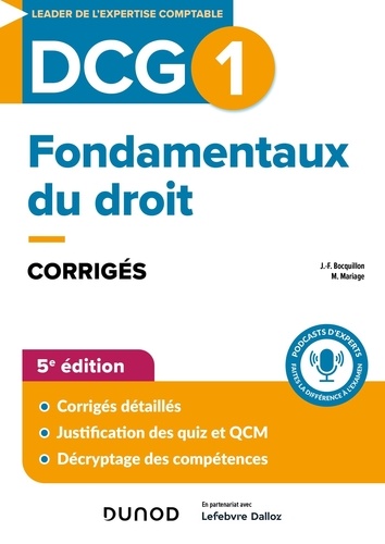 DCG 1 Fondamentaux du droit. Corrigés  Edition 2024
