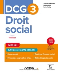 Jean-François Bocquillon et Christine Alglave - DCG 3 Droit social - Manuel - 2022/2023.