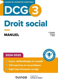 Jean-François Bocquillon et Christine Alglave - DCG 3 - Droit social - Manuel 2024-2025.