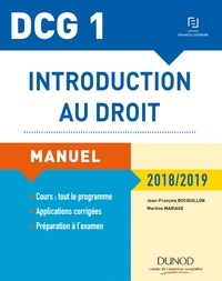 Jean-François Bocquillon et Martine Mariage - Introduction au droit DCG 1 - Manuel.