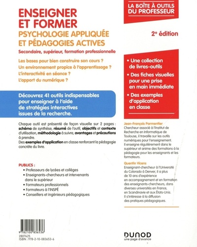 Enseigner et former. Psychologie appliquée et pédagogies actives Secondaire, supérieur, formation professionnelle 2e édition