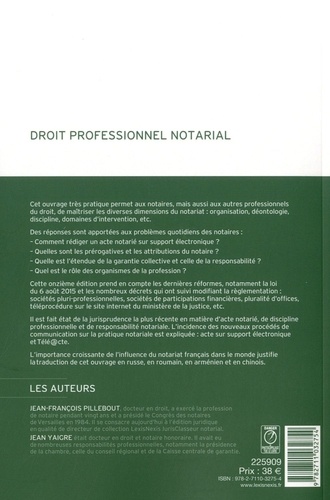 Droit professionnel notarial 11e édition