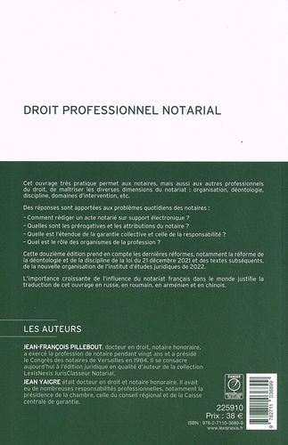 Droit professionnel notarial 12e édition