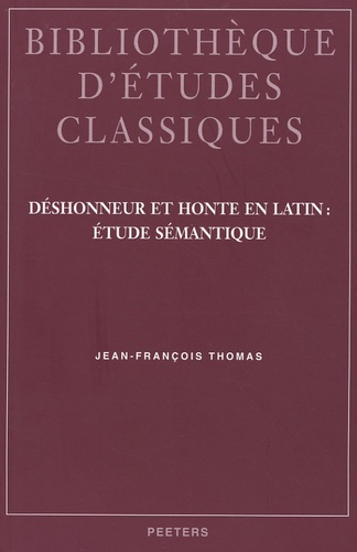 Déshonneur et honte en latin : étude sémantique