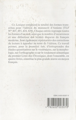 Chroniques. Livre I, Le manuscrit d'Amiens Tome 5, Lexique