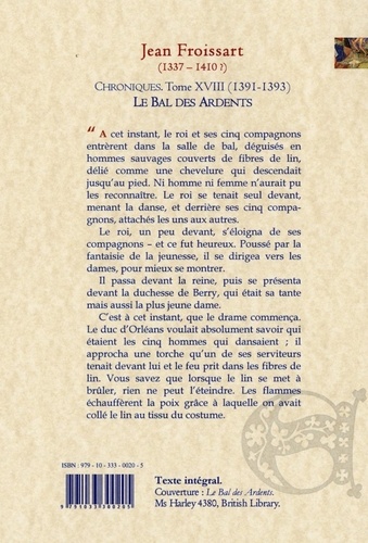 Chroniques. Tome 18, Le Bal des Ardents (1391-1393)