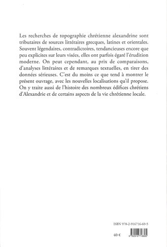 Églises et chapelles d’Alexandrie byzantine.. Recherches de topographie cultuelle