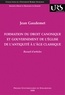 Jean Gaudemet - Formation du droit canonique et gouvernement de l'Eglise de l'Antiquité à l'âge classique - Recueil d'articles.