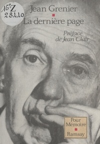 Jean Grenier - La Dernière page.