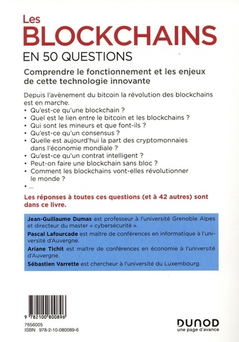 Les blockchains en 50 questions. Comprendre le fonctionnement et les enjeux de cette technologie