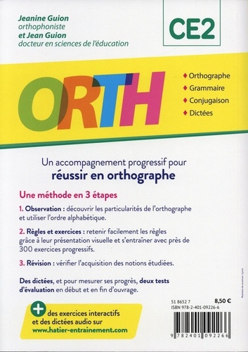 Orth CE2. Un accompagnement progressif pour réussir en orthographe
