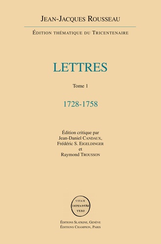 Jean-Jacques Rousseau - Lettres (1728-1778) - 7 volumes.