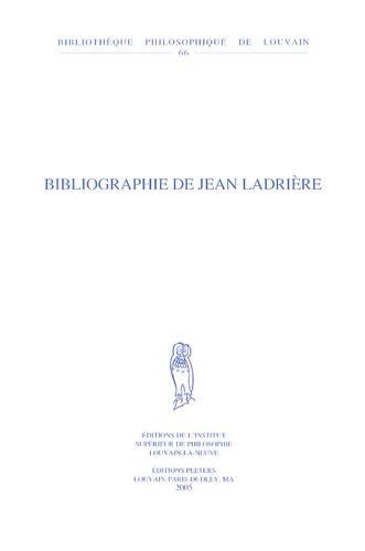 Jean Ladrière - Bibliographie de Jean Ladrière.