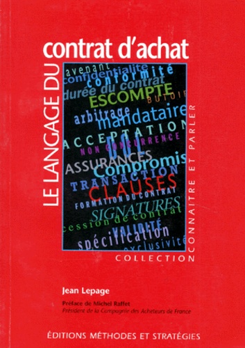 Jean Lepage - Le langage du contrat d'achat.