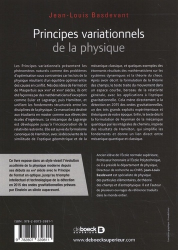 Principes variationnels de la physique 4e édition