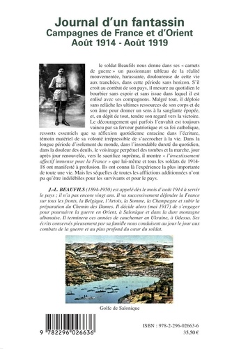 Journal d'un fantassin. Campagnes de France et d'Orient (1914-1919)