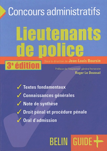 Jean-Louis Boursin - Lieutenants de police : le concours.