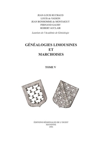 Jean-Louis Ruchaud - Généalogies Limousines et Marchoises T05.