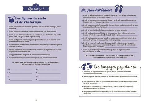 Cahier de jeux langue française