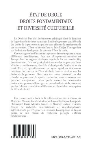 État de droit, droits fondamentaux et diversité culturelle. [actes du colloque, 3 et 4 décembre 1997, Grenoble
