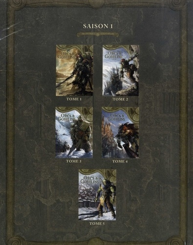 Terres d'Arran : Orcs & Gobelins Saison 1 Coffret en 5 volumes. Tome 1, Turuk ; Tome 2, Myth ; Tome 3, Gri'im ; Tome 4, Sa'ar ; Tome 5, La Poisse