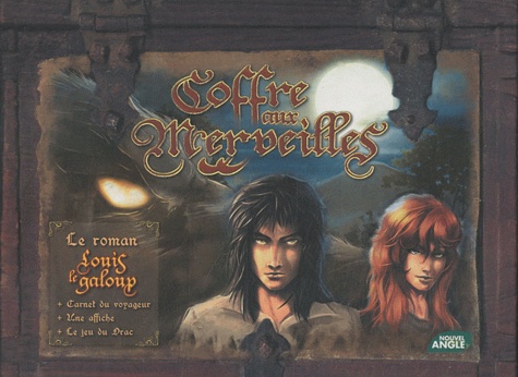 Jean-Luc Marcastel - Coffre aux Merveilles - Le roman Louis le galoup, le Carnet du voyageur, une affiche et le jeu du Drac.