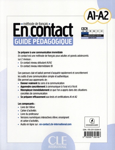 En contact A1-A2. Guide pédagogique