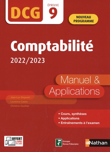 Comptabilité DCG 9. Manuel & applications  Edition 2022-2023