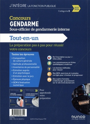 Concours gendarme. Sous officier de gendarmerie interne  Edition 2023-2024