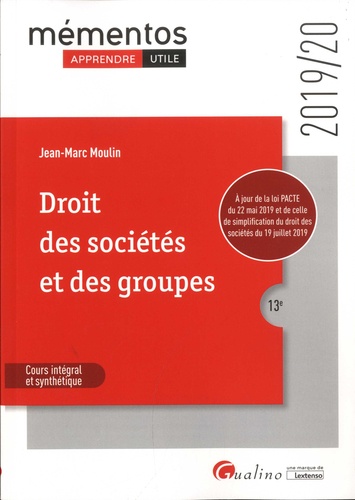 Droit des sociétés et des groupes  Edition 2019-2020