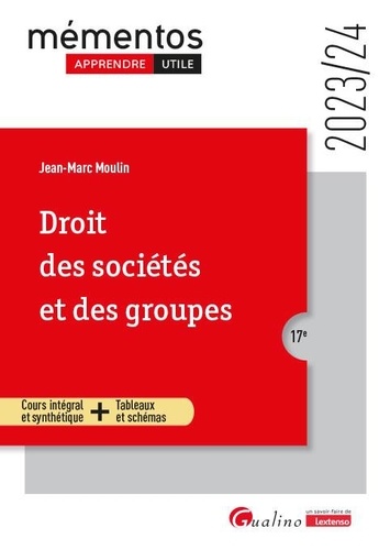 Droit des sociétés et des groupes  Edition 2023-2024