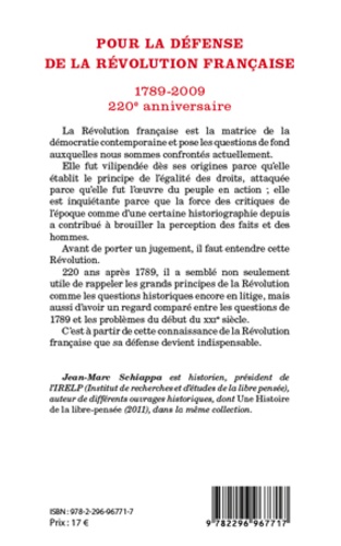 Pour la défense de la Révolution française. 220e anniversaire (1789-2009)