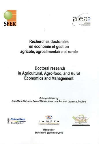 Jean-Marie Boisson et Gérard Miclet - Recherches doctorales en économie et gestion agricole, agroalimentaire et rurale - Edition français-anglais.