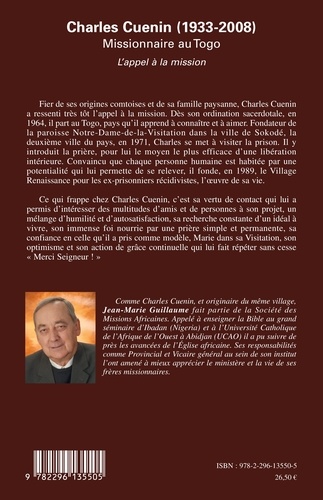 Charles Cuenin 1933-2008, Missionnaire au Togo. L'appel à la mission