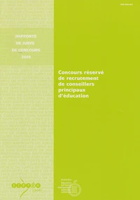 Concours réservé de recrutement des conseillers principaux d'éducation