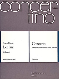 Jean-marie Leclair - Concerto Bb Major - op. 10/1. violin, strings and basso continuo. Partition..