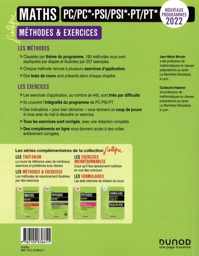 Maths PC/PC*-PSI/PSI*-PT/PT*. Méthodes & exercices 4e édition