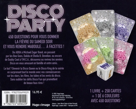 Disco Party. Quiz soiée boule à facettes ! 250 cartes avec 450 questions