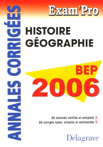 Jean Menand - Histoire Géographie BEP 2006 - Annales corrigées.