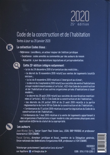 Code de la construction et de l'habitation  Edition 2020